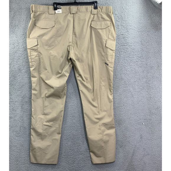 Tact Squad Pants Mens 54 x37 Khaki Ripstop Cargo Pockets Elastic Waist - Picture 9 of 15